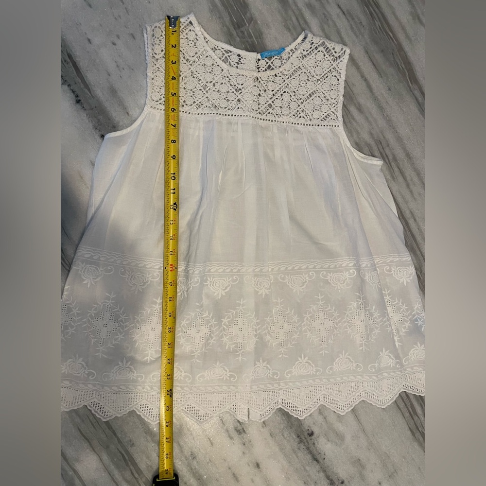 J. McLaughlin Off-White Lace Sleeveless Blouse - Picture 6 of 11